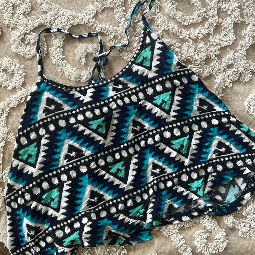 Aztec print spaghetti strap crop top S